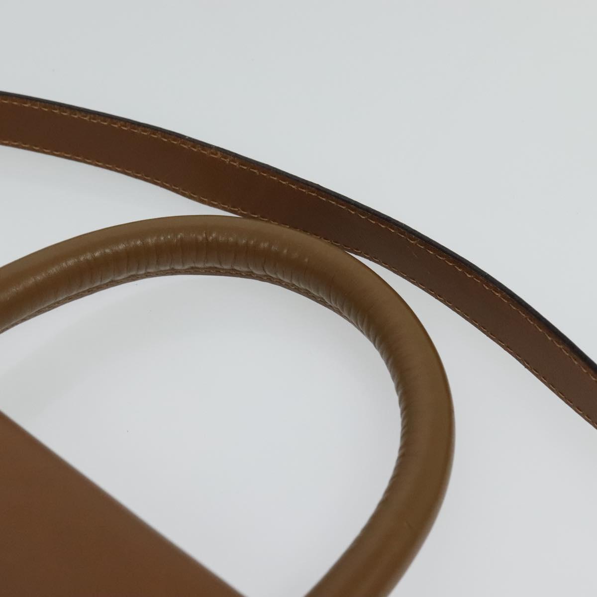 Salvatore Ferragamo Hand Bag Leather 2way Brown Gold Auth 121973