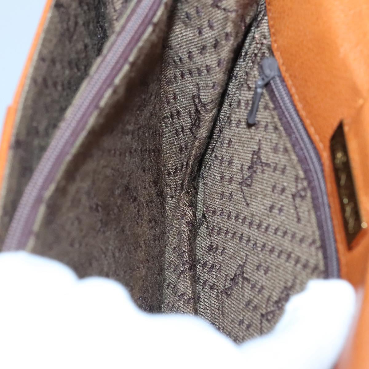 SAINT LAURENT Shoulder Bag Leather Brown Gold Auth 121976