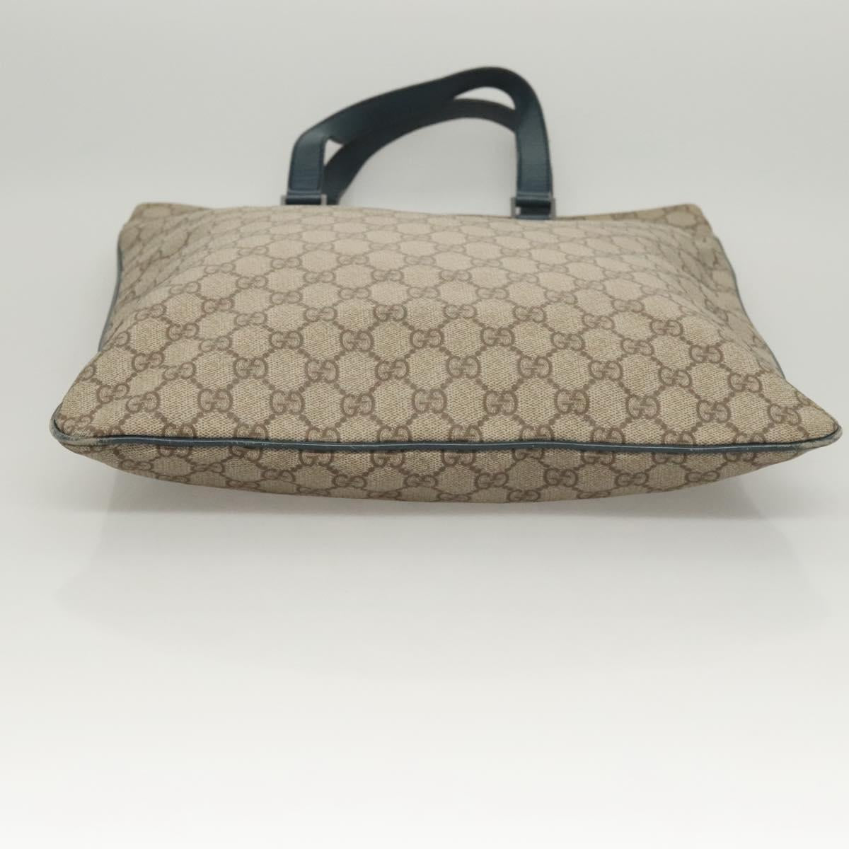 GUCCI GG Supreme Hand Bag PVC Beige Gold 131258 Auth 121977