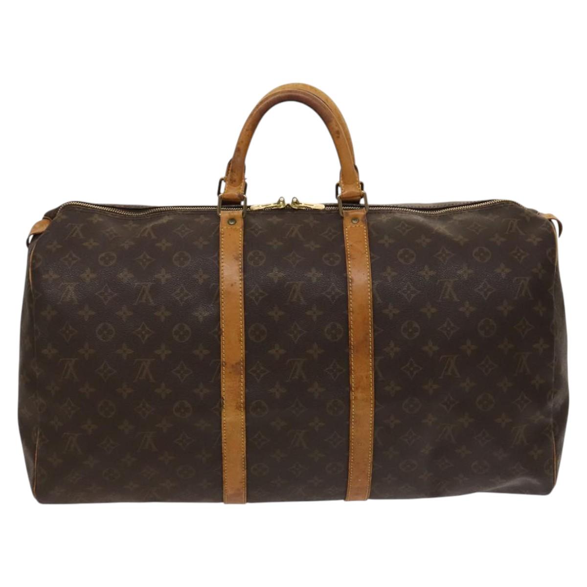 LOUIS VUITTON Monogram Keepall 55 Boston Bag M41424 LV Auth 121987