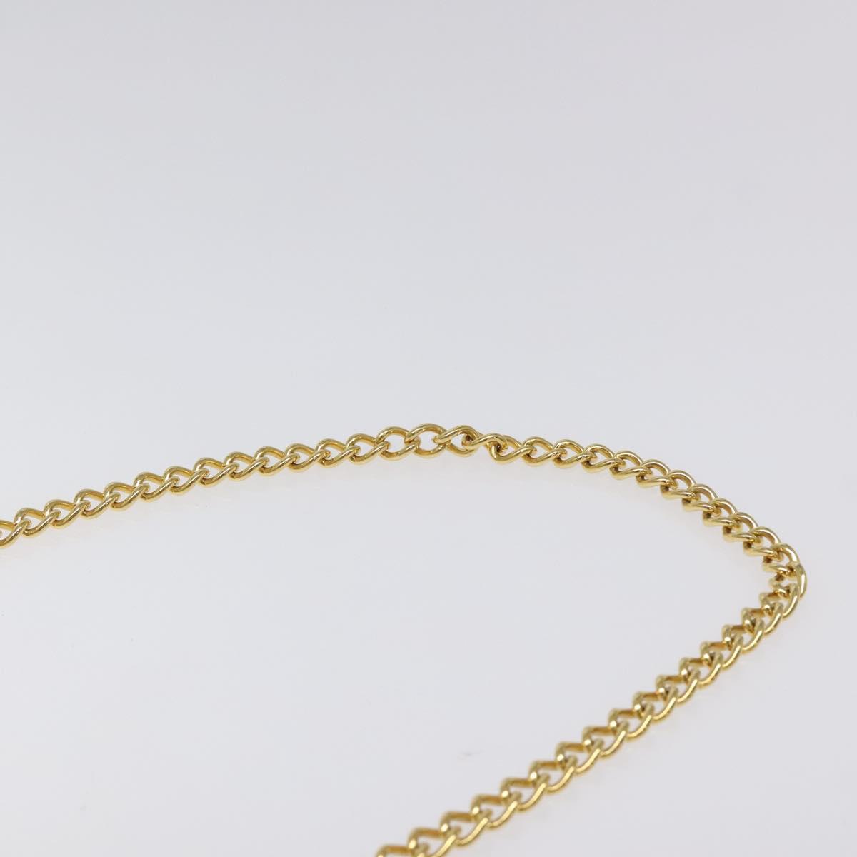 Salvatore Ferragamo Gancini Chain Shoulder Bag Leather Navy Gold Auth 121996