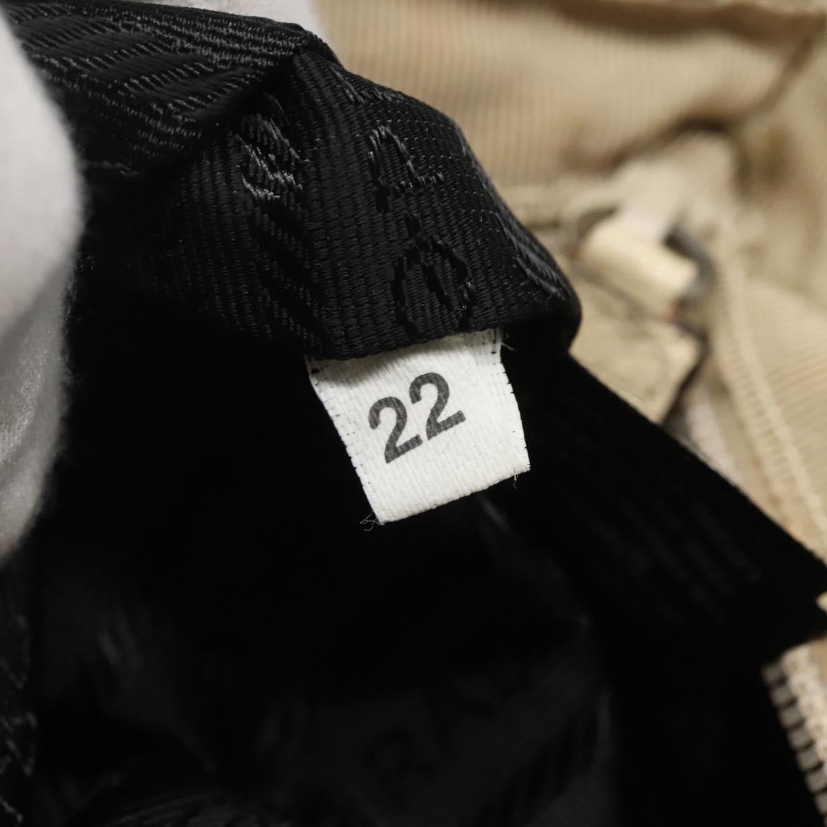 PRADA Hand Bag Tweed Leather Beige Auth 121997