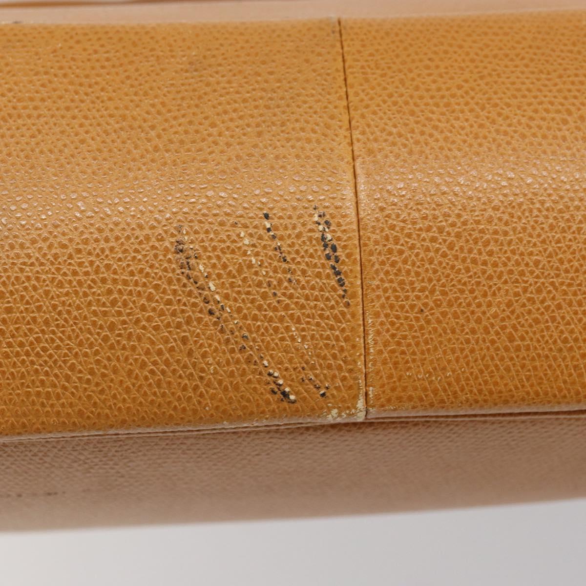 SAINT LAURENT Shoulder Bag Leather Brown Gold Auth 122006