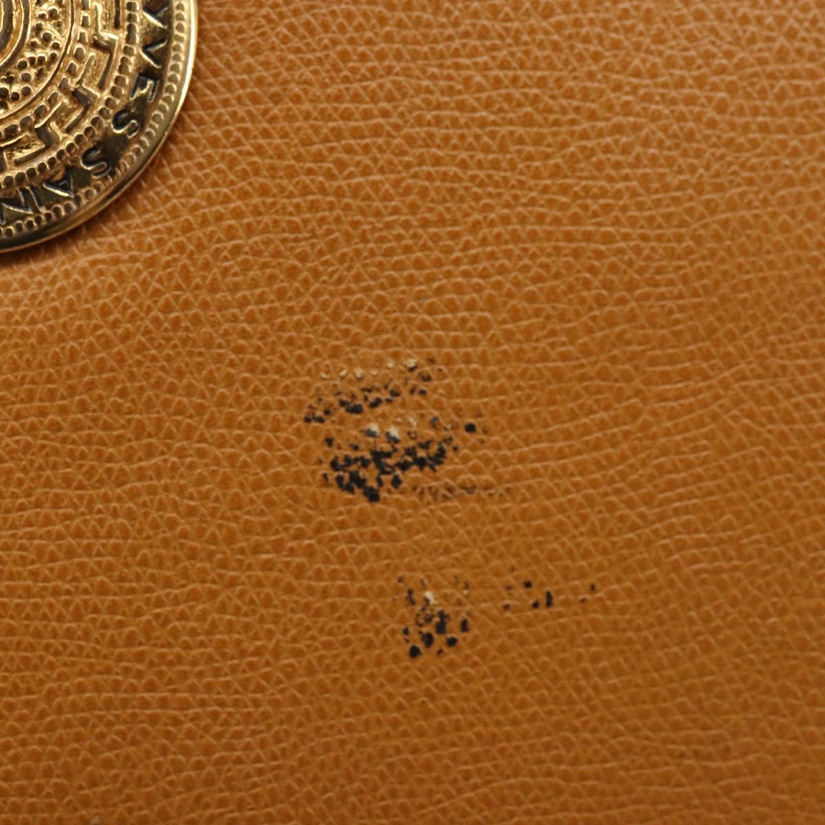 SAINT LAURENT Shoulder Bag Leather Brown Gold Auth 122006