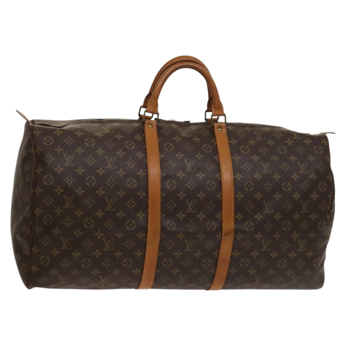 LOUIS VUITTON Monogram Keepall 60 Boston Bag M41422 LV Auth 122017