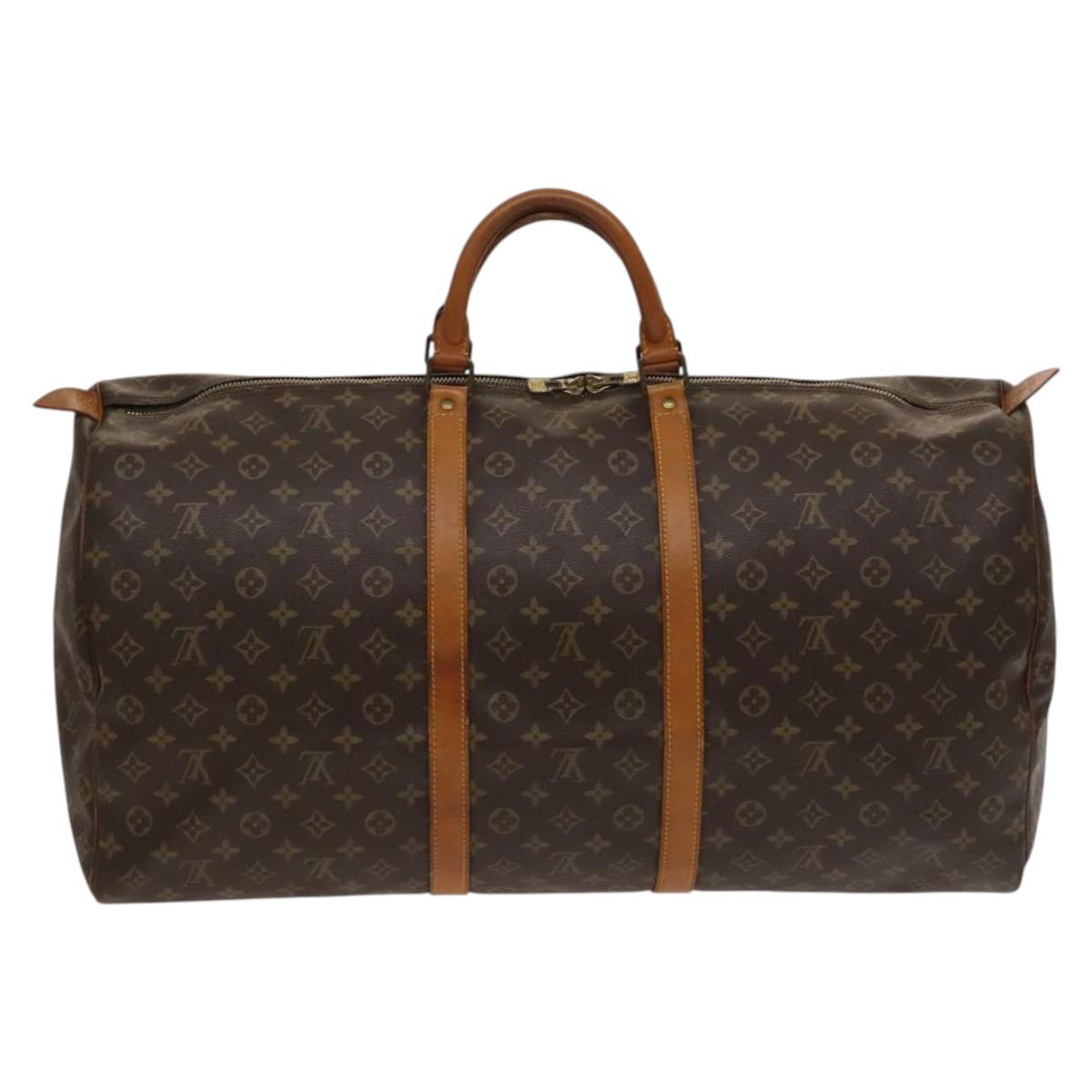 LOUIS VUITTON Monogram Keepall 60 Boston Bag M41422 LV Auth 122017