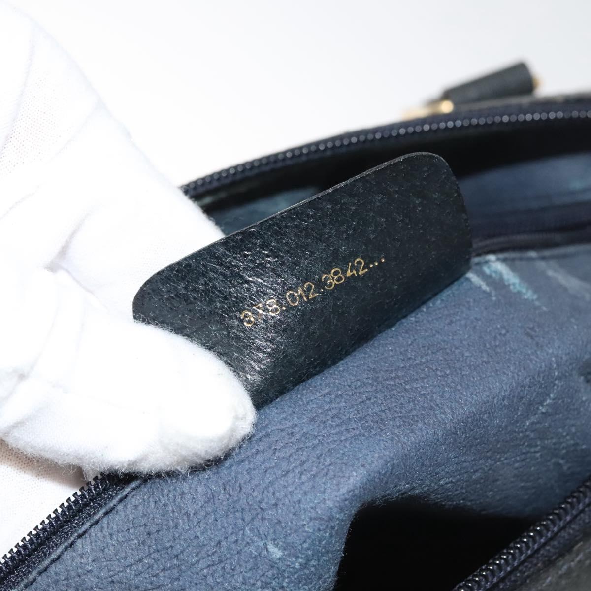GUCCI GG Supreme Sherry Line Hand Bag PVC Navy Gold Red 378 012 3842 Auth 122029