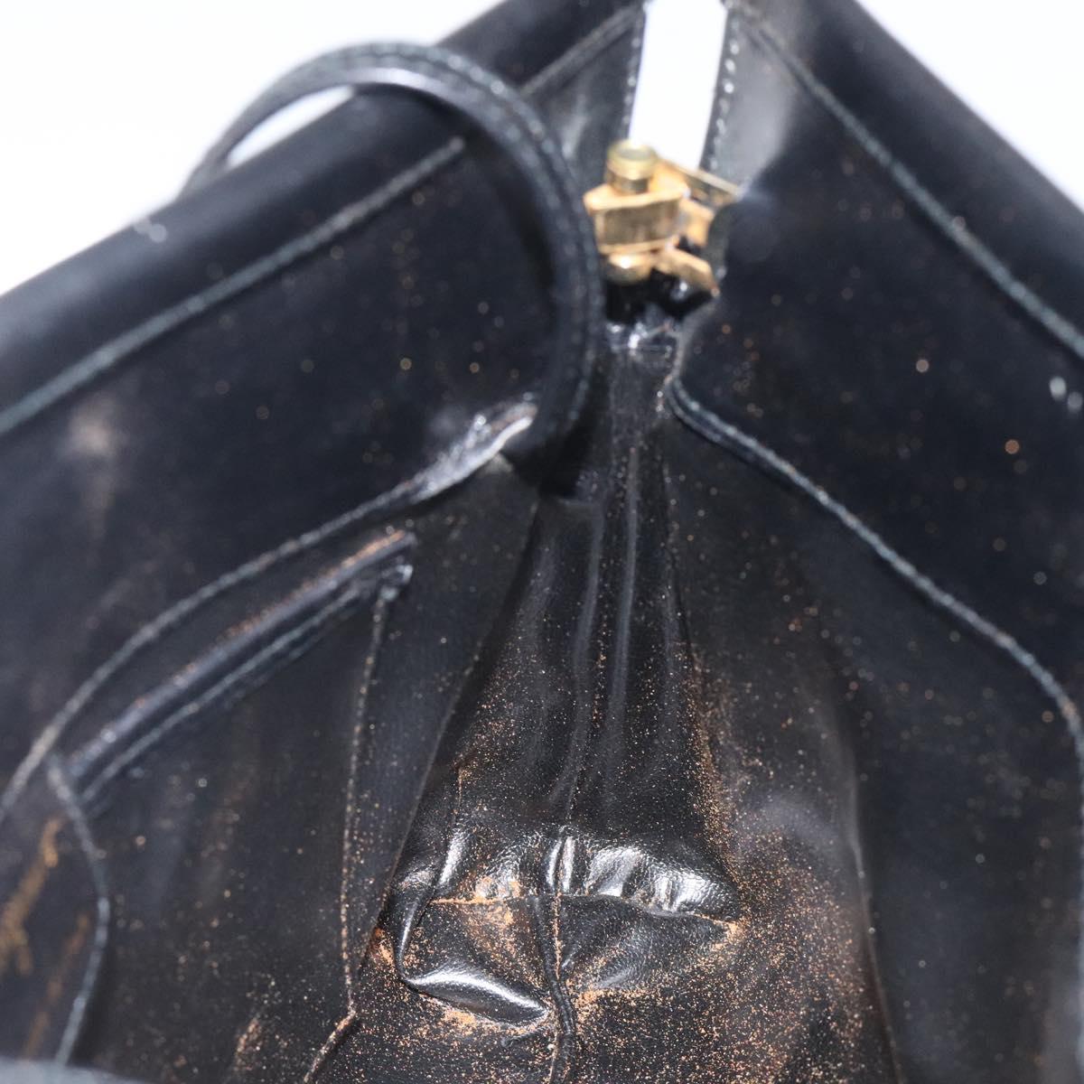 Salvatore Ferragamo Vala Shoulder Bag Leather Black Gold Auth 122037