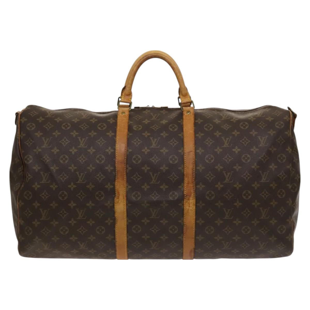 LOUIS VUITTON Monogram Keepall Bandouliere 60 Boston Bag M41412 LV Auth 122076