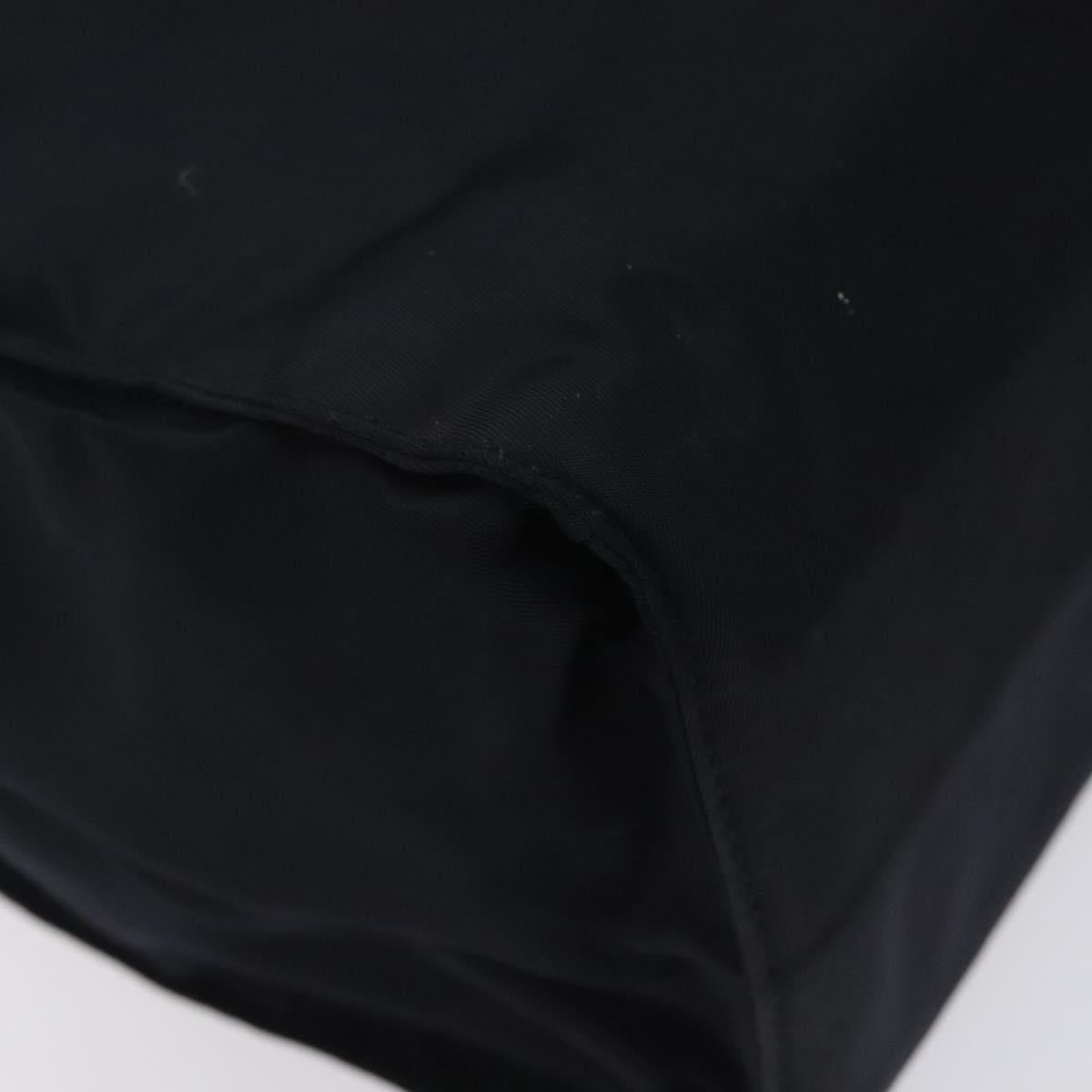 PRADA Chain Hand Bag Nylon Navy Gold Auth 122095