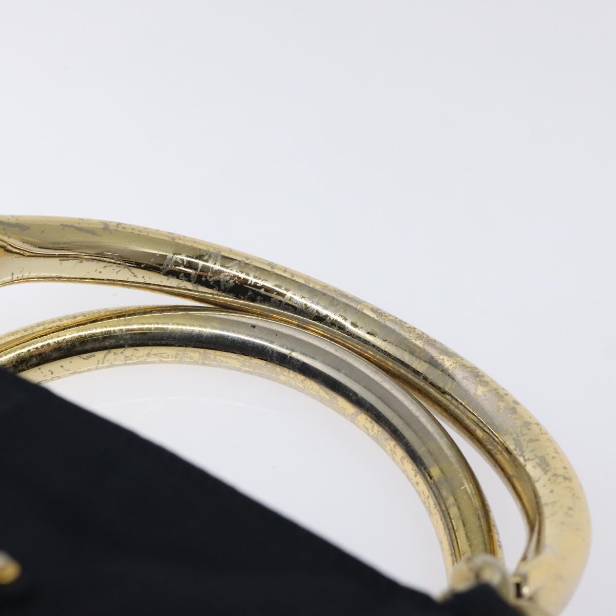 PRADA Chain Hand Bag Nylon Navy Gold Auth 122095