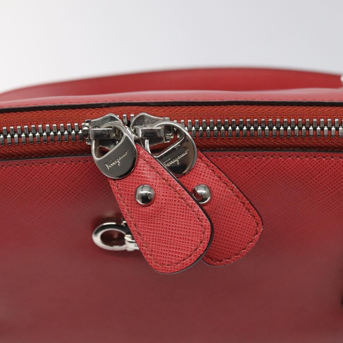 Salvatore Ferragamo Hand Bag Leather Pink Silver Auth 122097