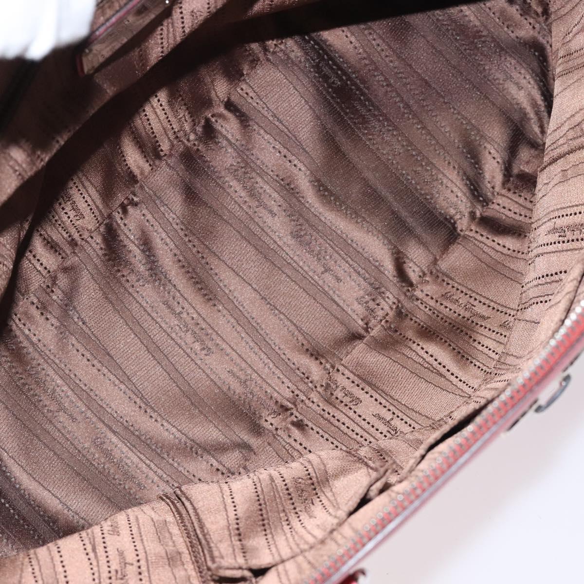 Salvatore Ferragamo Hand Bag Leather Pink Silver Auth 122097