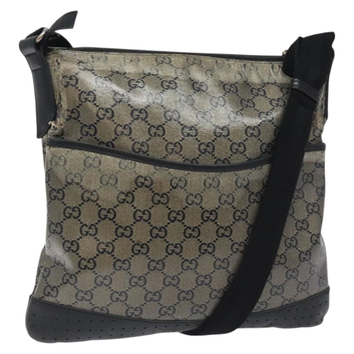 GUCCI GG Crystal Shoulder Bag Gold 145857 Auth 122103