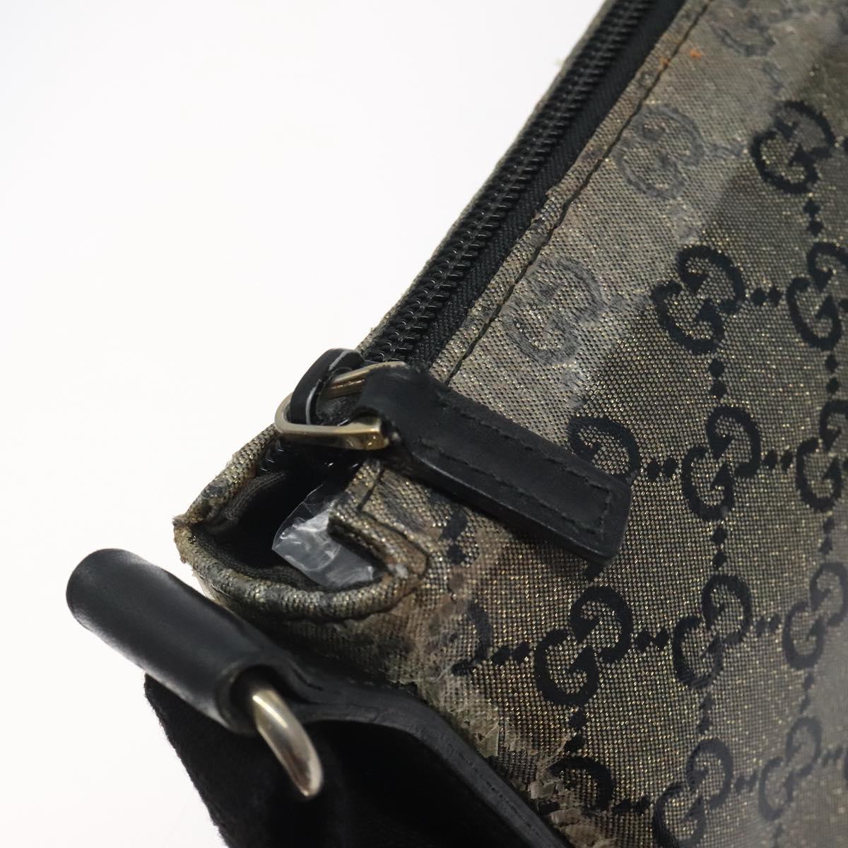 GUCCI GG Crystal Shoulder Bag Gold 145857 Auth 122103