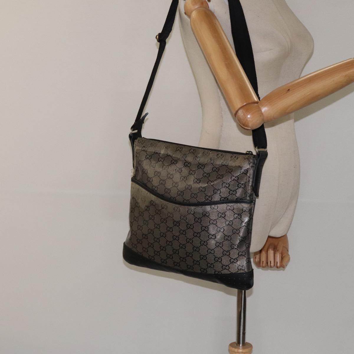 GUCCI GG Crystal Shoulder Bag Gold 145857 Auth 122103