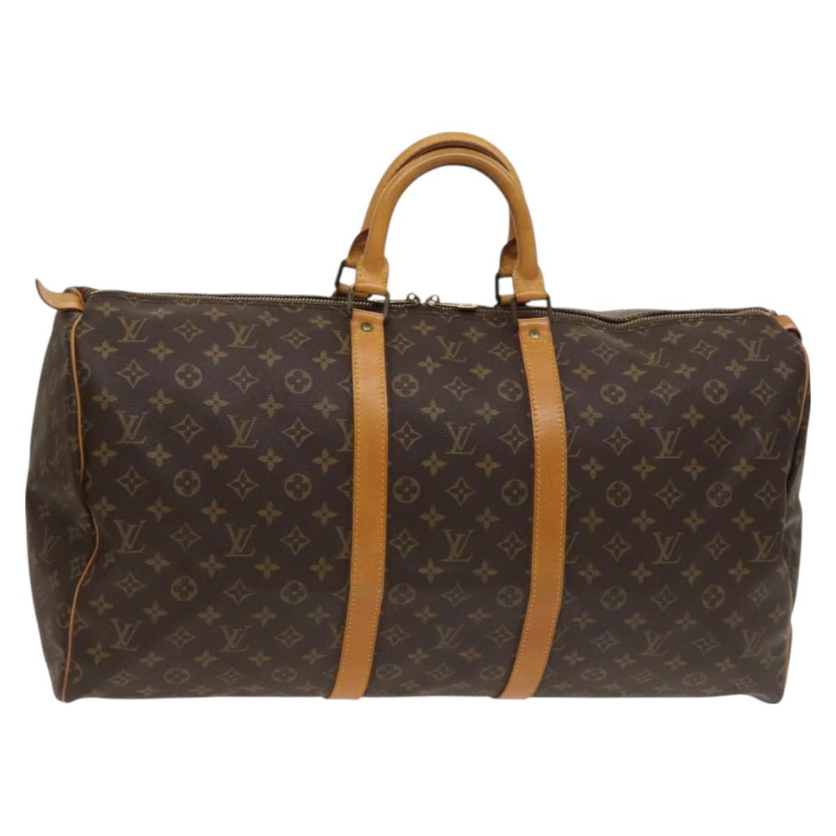 LOUIS VUITTON Monogram Keepall 55 Boston Bag M41424 LV Auth 122109