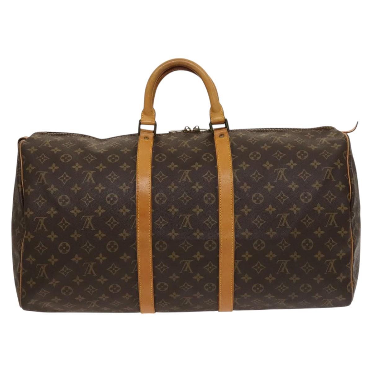 LOUIS VUITTON Monogram Keepall 55 Boston Bag M41424 LV Auth 122109