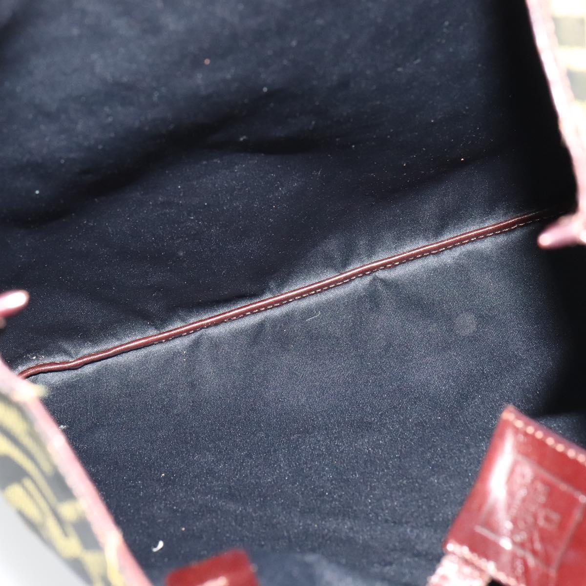 FENDI Zucca Canvas Tote Bag Black Brown Auth 122111