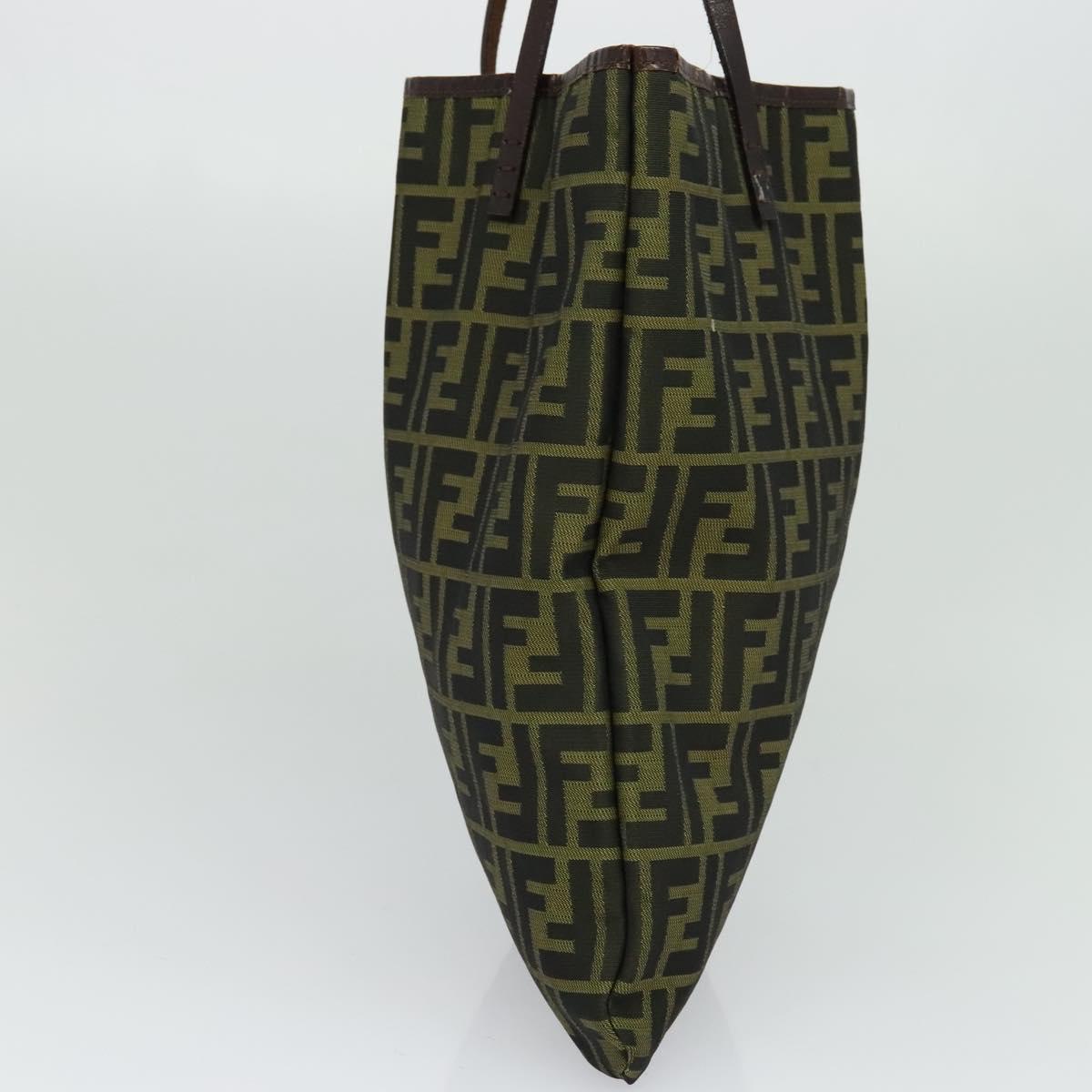FENDI Zucca Canvas Tote Bag Black Brown Auth 122111