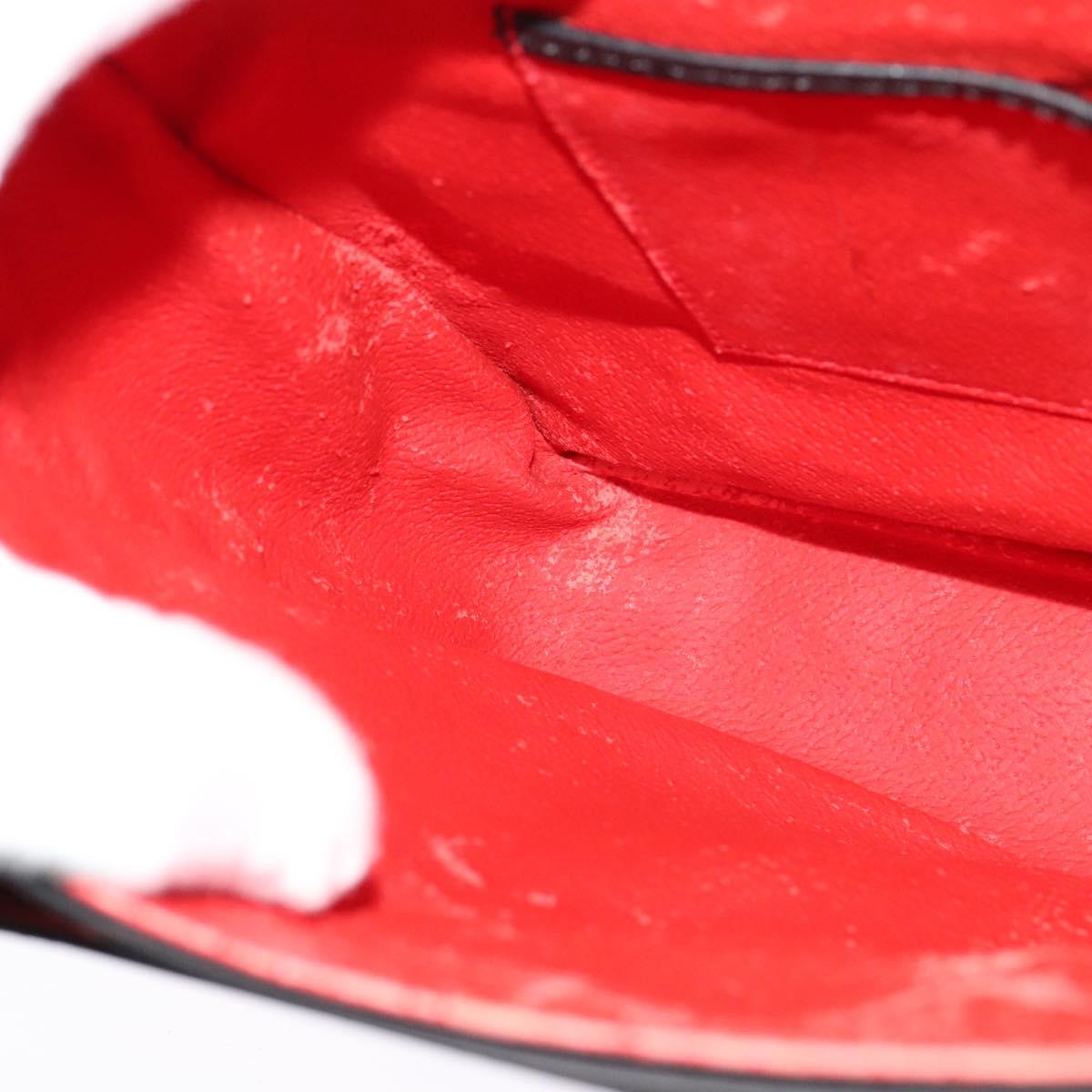 CELINE Shoulder Bag Leather Black Gold Auth 122122