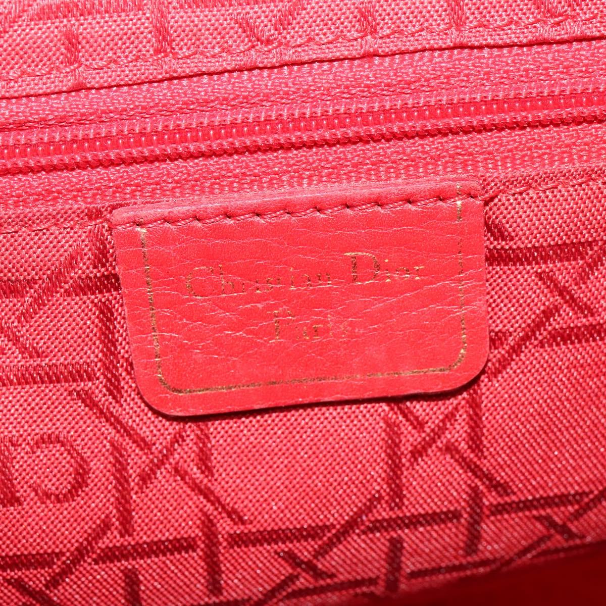 Christian Dior Shoulder Bag Leather Navy Gold Auth 122124