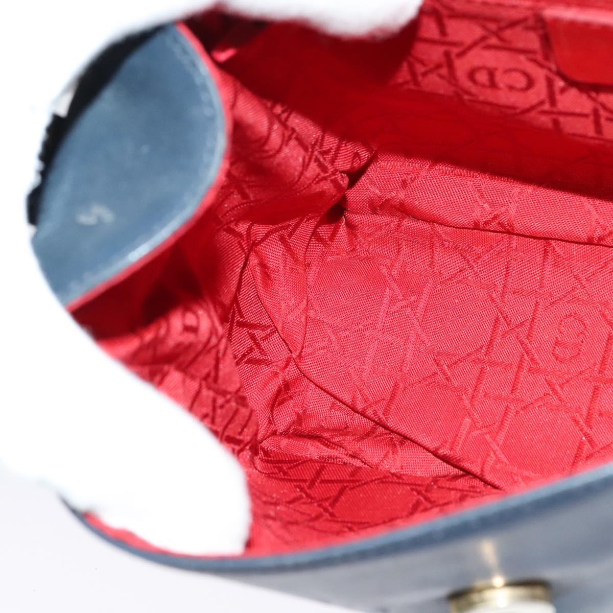 Christian Dior Shoulder Bag Leather Navy Gold Auth 122124