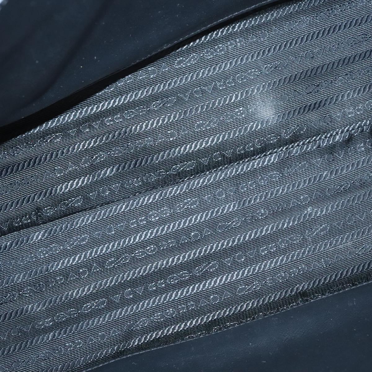 PRADA Hand Bag Leather Black White Auth 122125