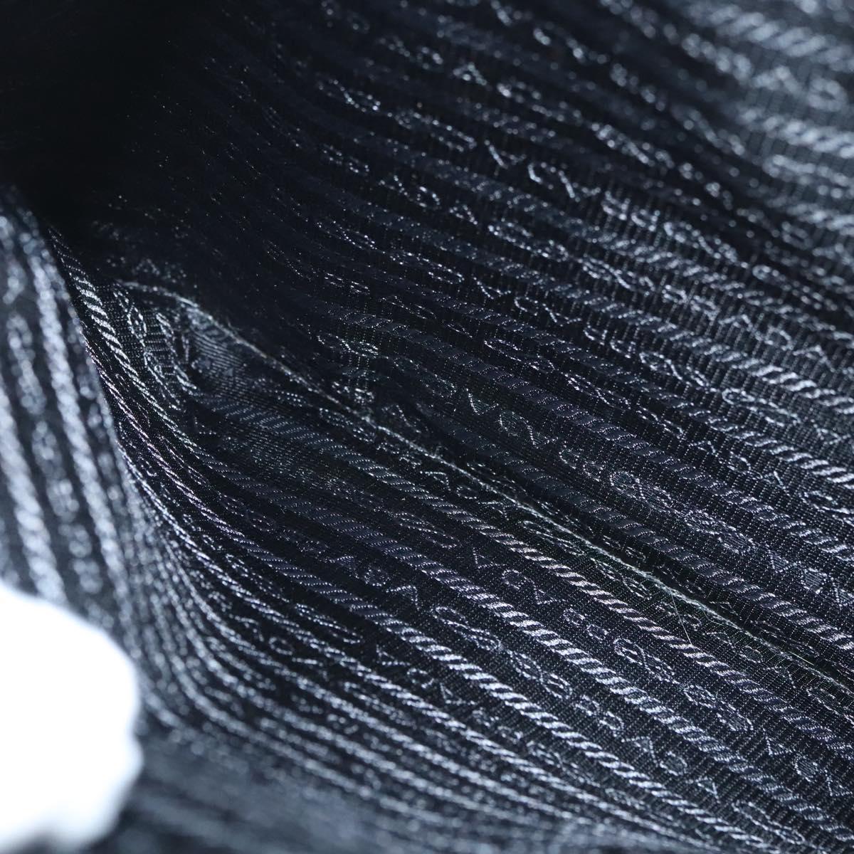 PRADA Hand Bag Leather Black White Auth 122125