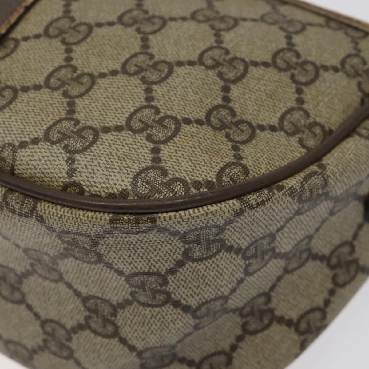 GUCCI GG Supreme Web Sherry Line Shoulder Bag PVC Beige 89 02 032 Auth 122136