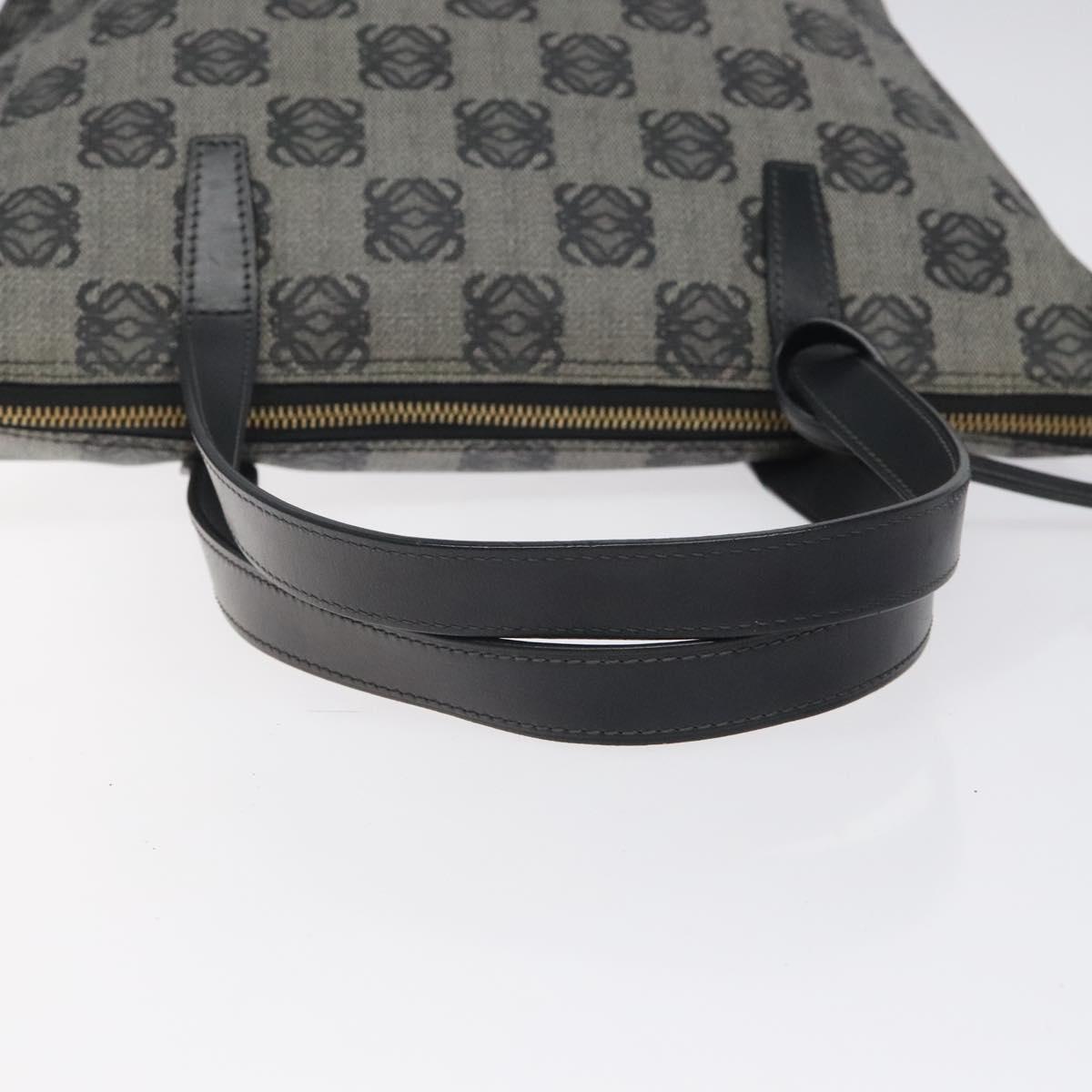 LOEWE Anagram Tote Bag PVC Black Gold Auth 122138