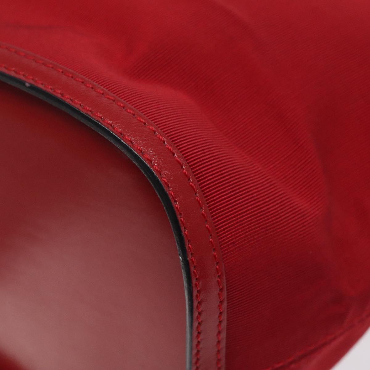 CELINE Hand Bag Red Gold Auth 122139