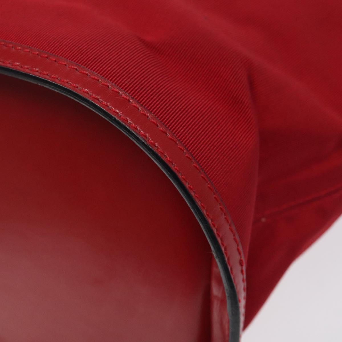 CELINE Hand Bag Red Gold Auth 122139