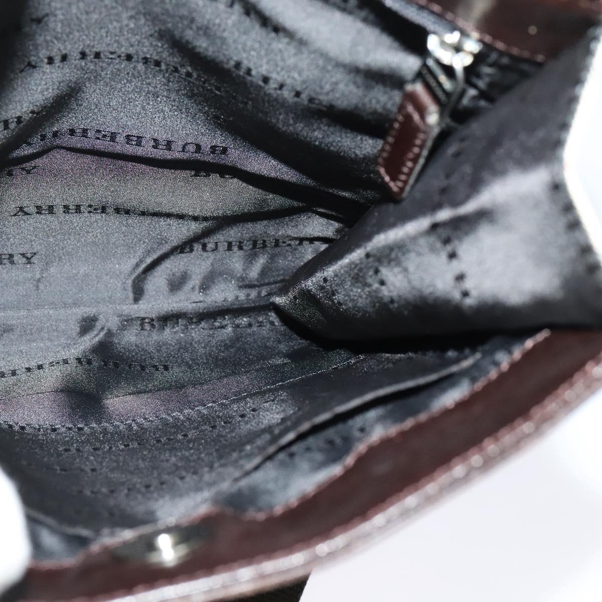 BURBERRY Nova Check Shoulder Bag Canvas Beige Silver Auth 122154