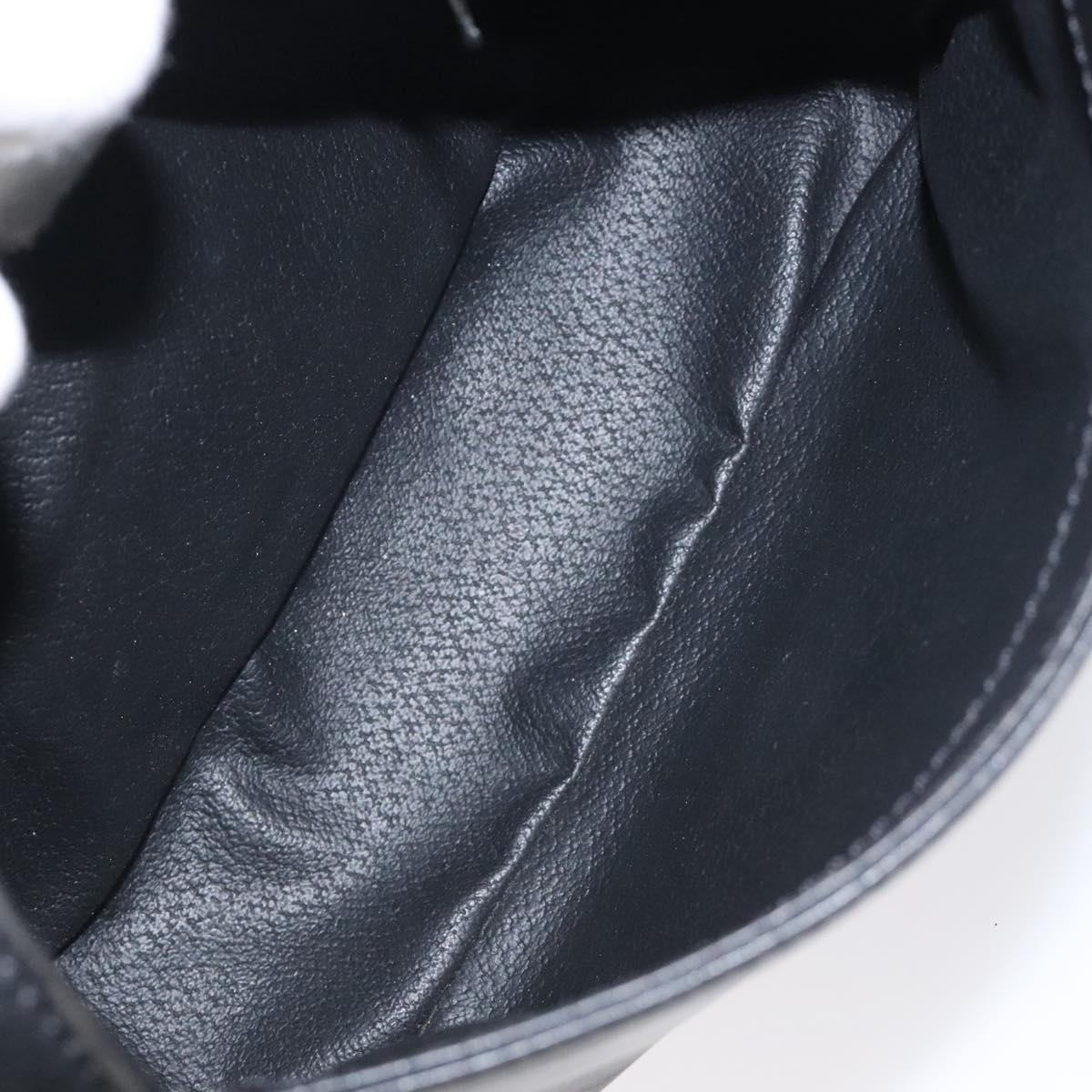 CELINE Hand Bag Leather 2way Black Gold Auth 122163