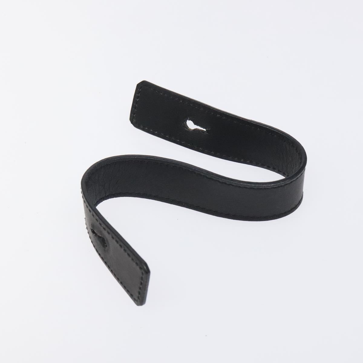 CELINE Hand Bag Leather 2way Black Gold Auth 122163