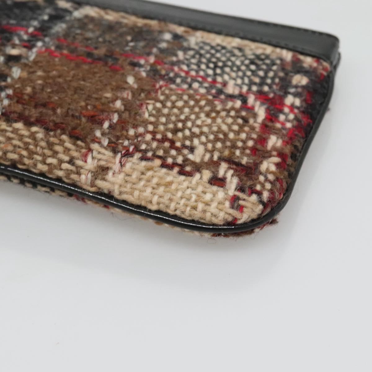 BURBERRY Nova Check Tote Bag Wool Beige Gold Auth 122167