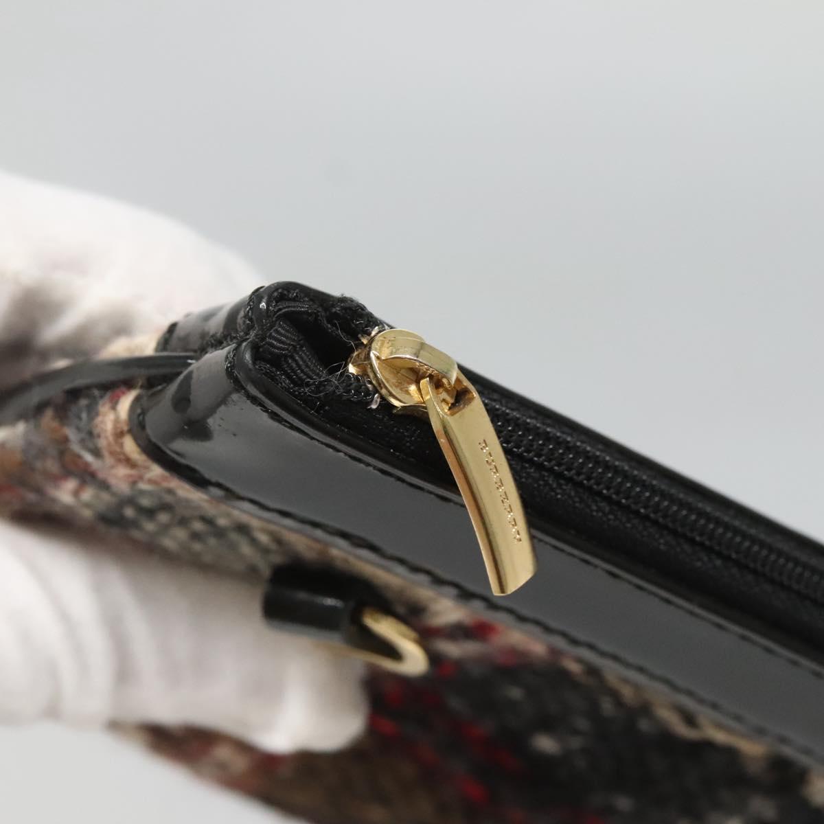 BURBERRY Nova Check Tote Bag Wool Beige Gold Auth 122167