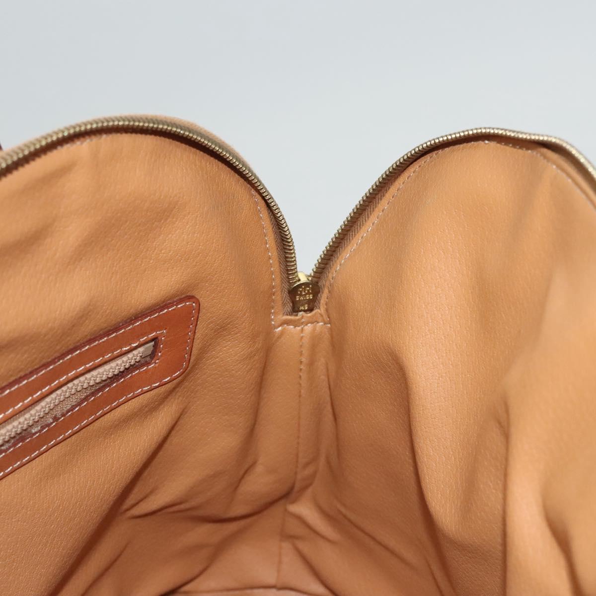 CELINE Macadam Canvas Hand Bag PVC Leather Brown Gold Auth 122168