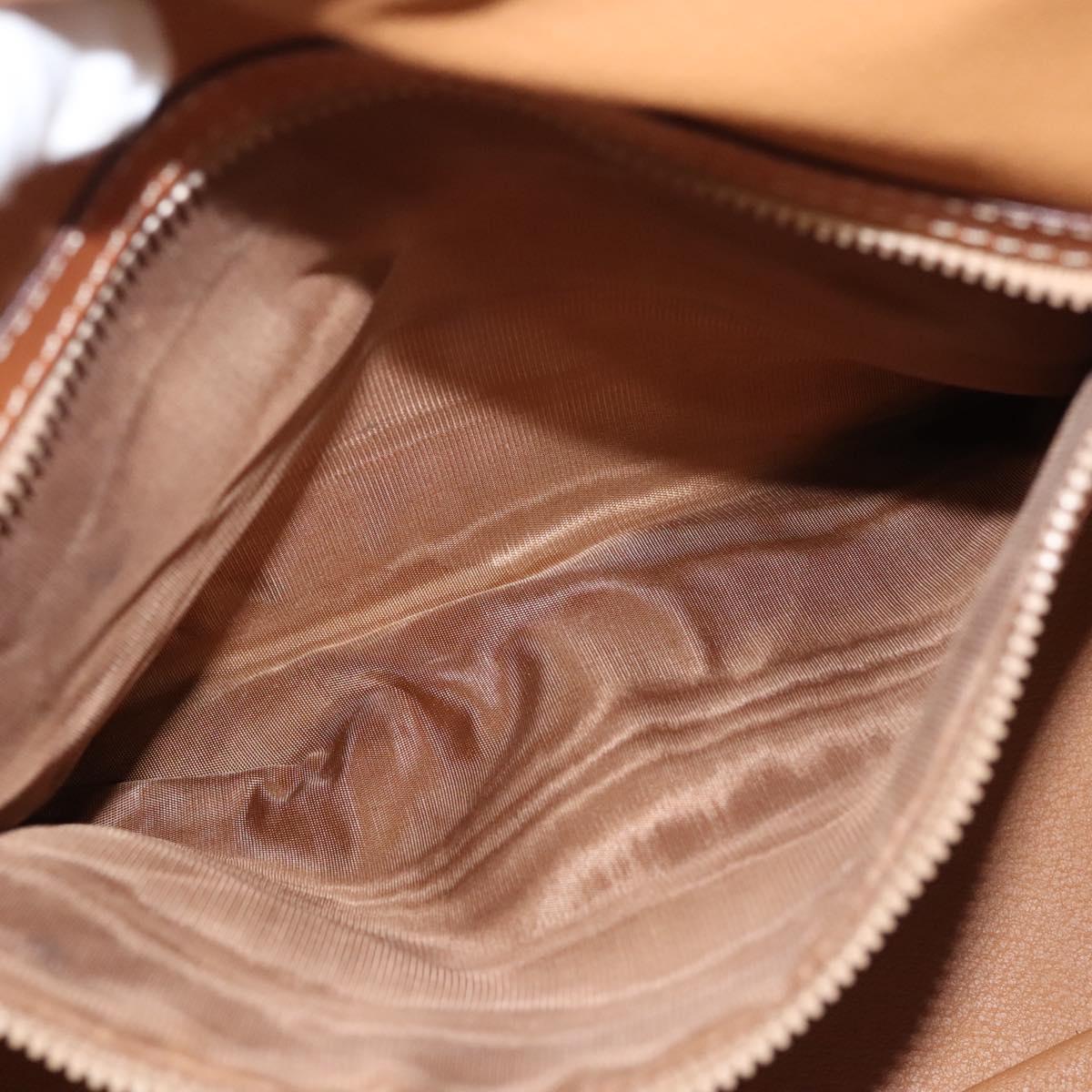 CELINE Macadam Canvas Hand Bag PVC Leather Brown Gold Auth 122168