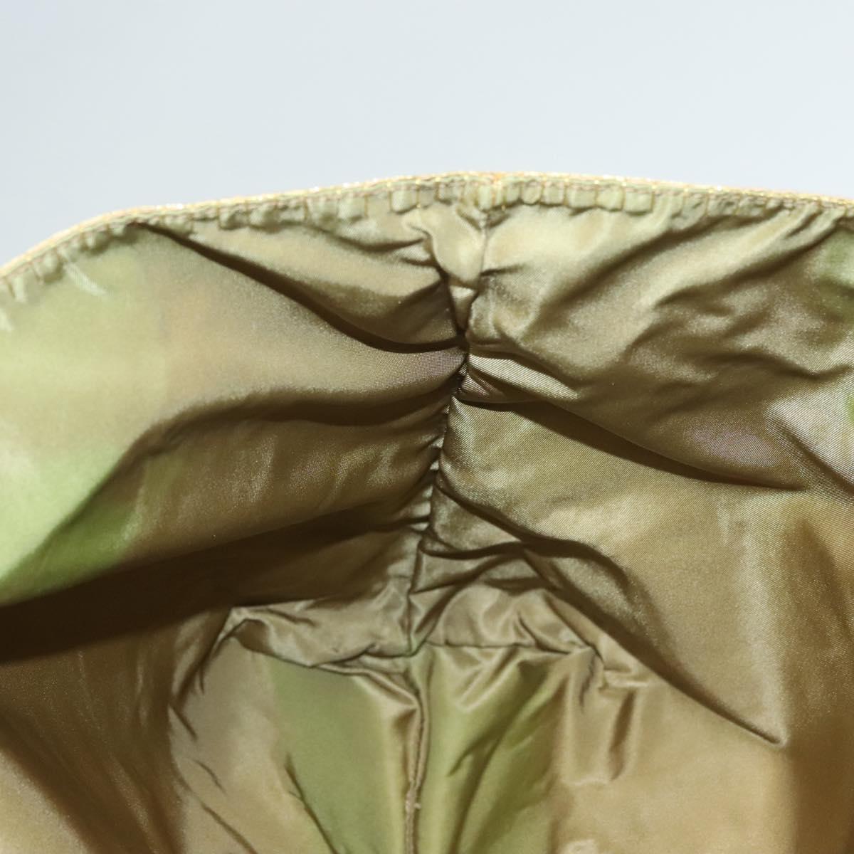 PRADA Tote Bag Satin Champagne Gold Auth 122170