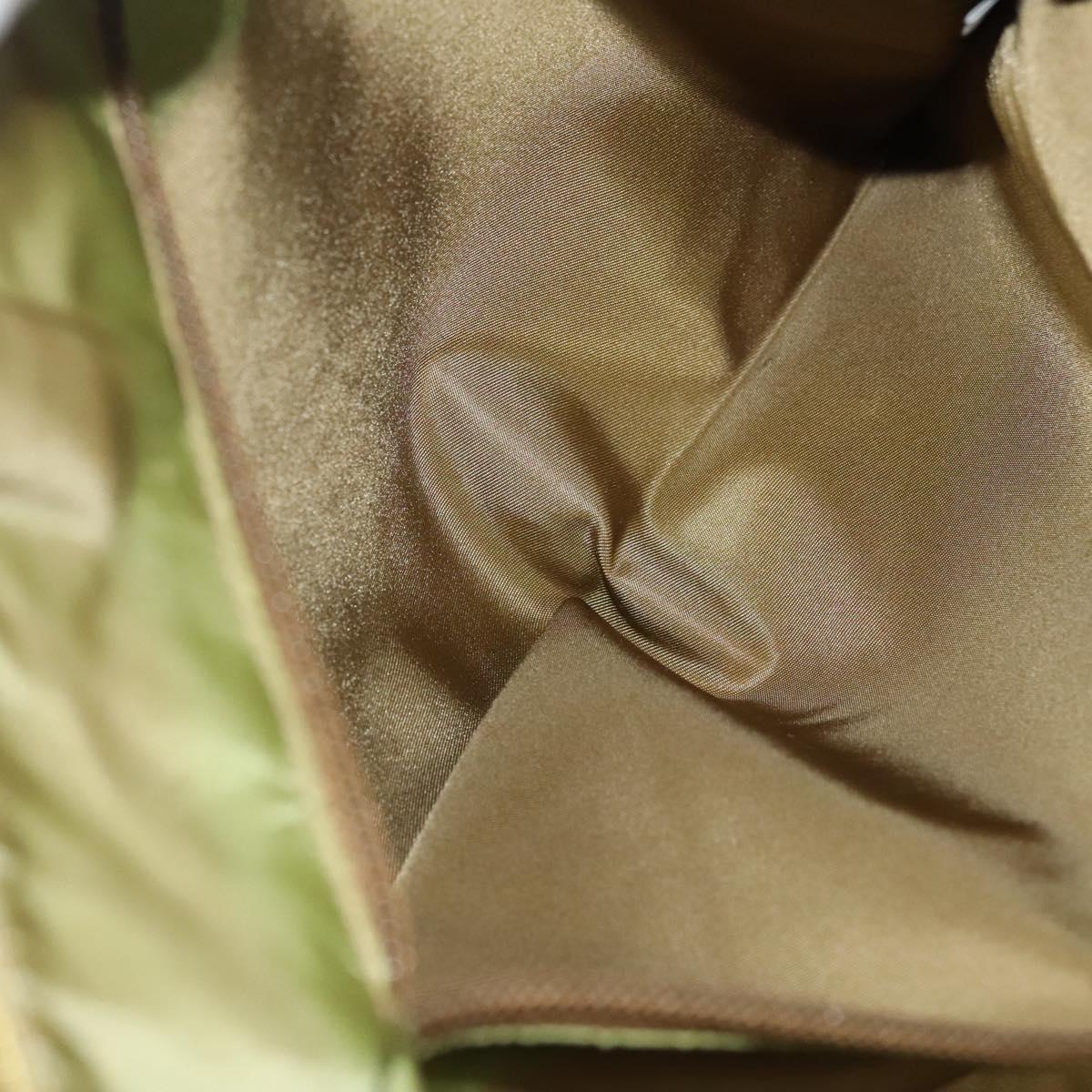 PRADA Tote Bag Satin Champagne Gold Auth 122170