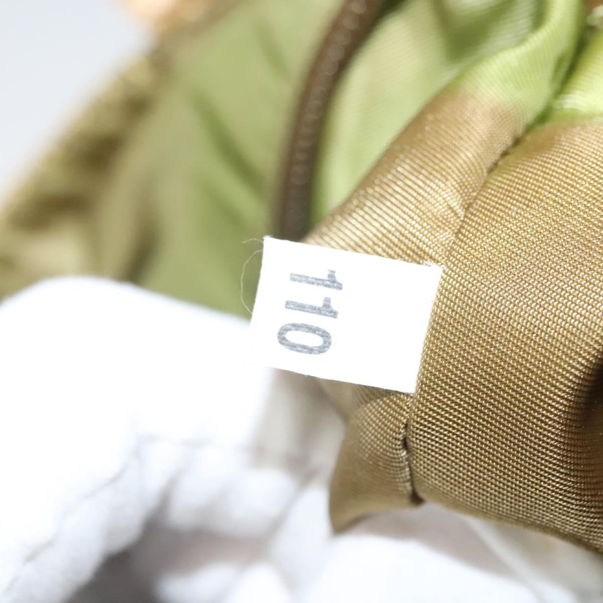 PRADA Tote Bag Satin Champagne Gold Auth 122170