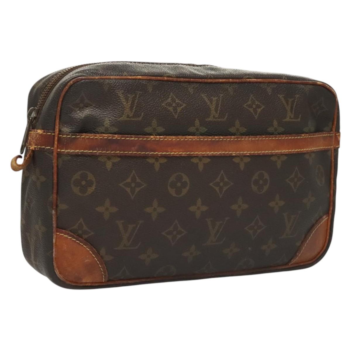 LOUIS VUITTON Monogram Compiegne 28 Clutch Bag M51845 LV Auth 122181