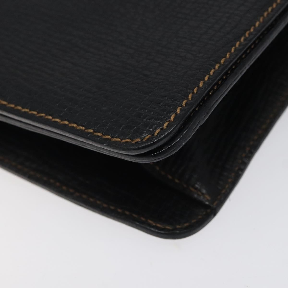 LOEWE Barcelona Hand Bag Leather Black Gold Auth 122193