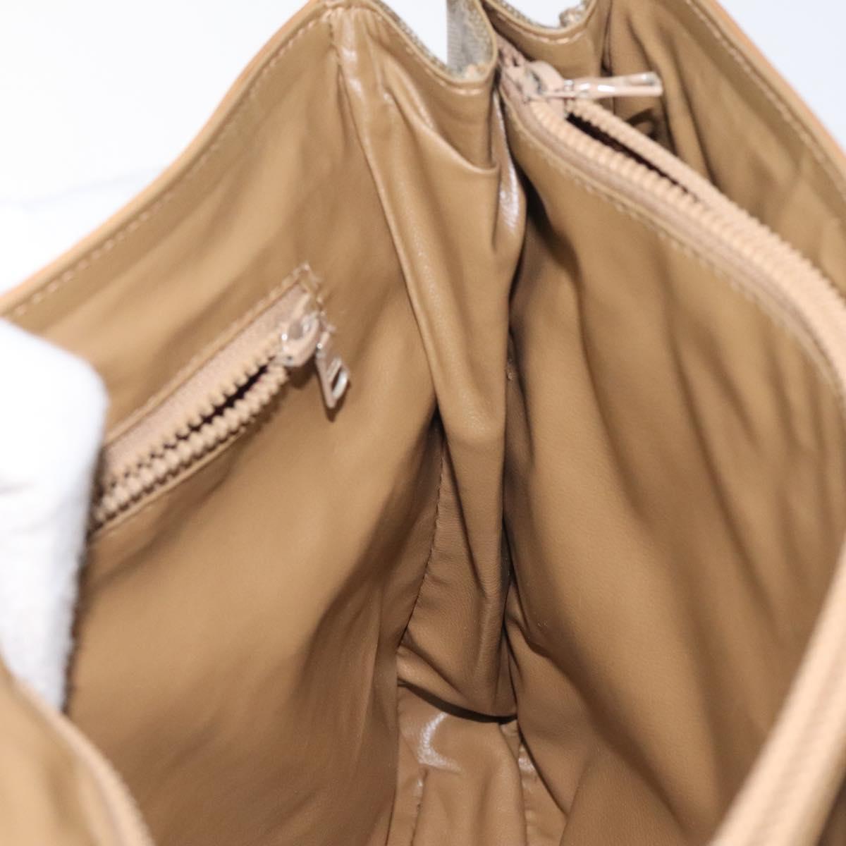 CELINE Macadam Canvas Hand Bag Beige Gold Auth 122202