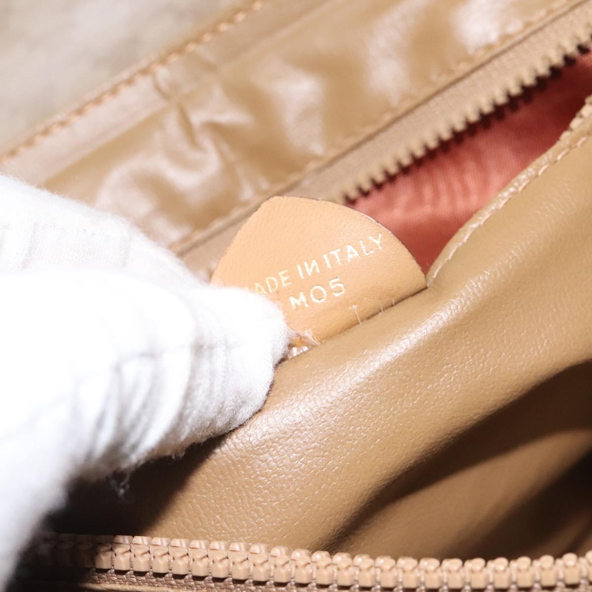 CELINE Macadam Canvas Hand Bag Beige Gold Auth 122202