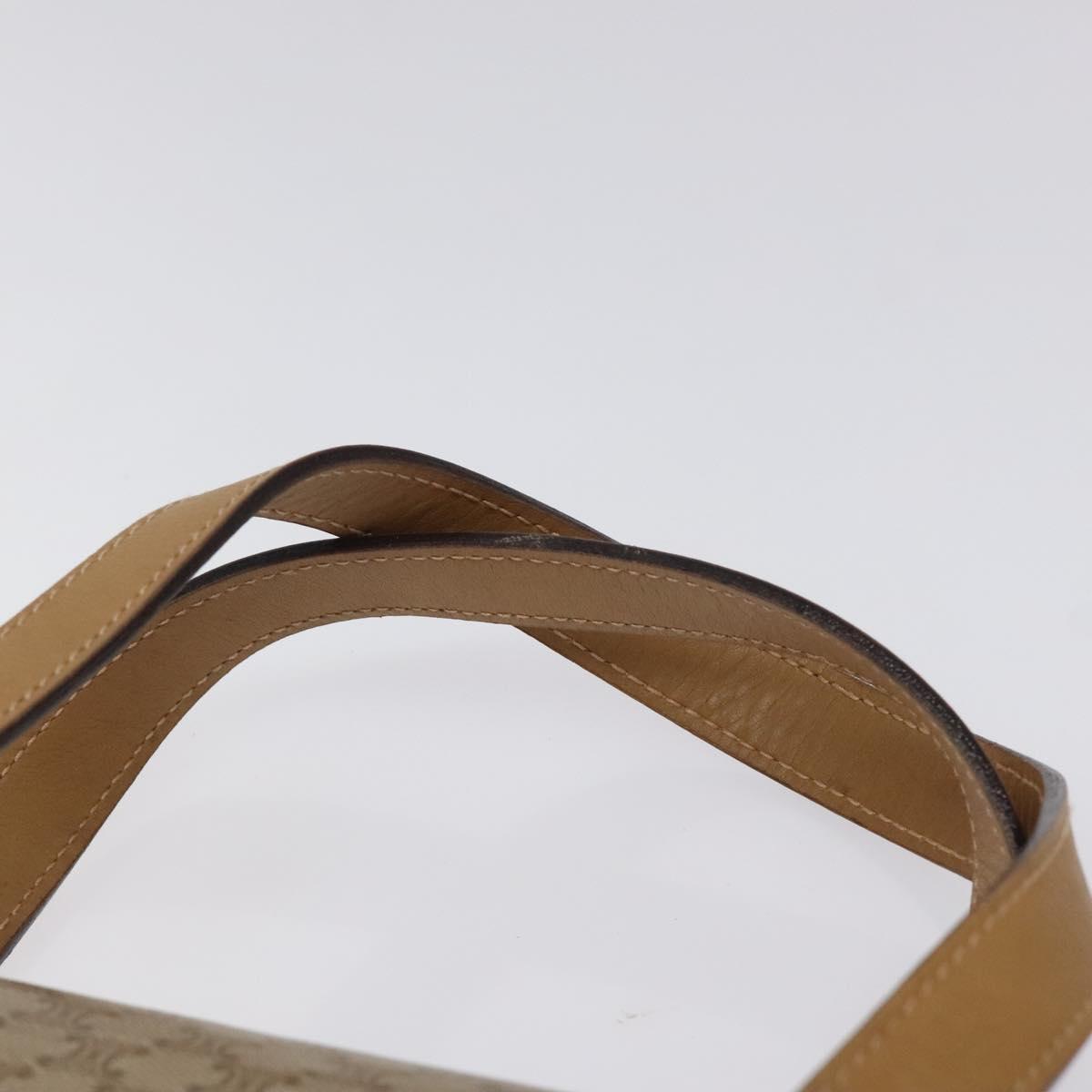 CELINE Macadam Canvas Hand Bag Beige Gold Auth 122202