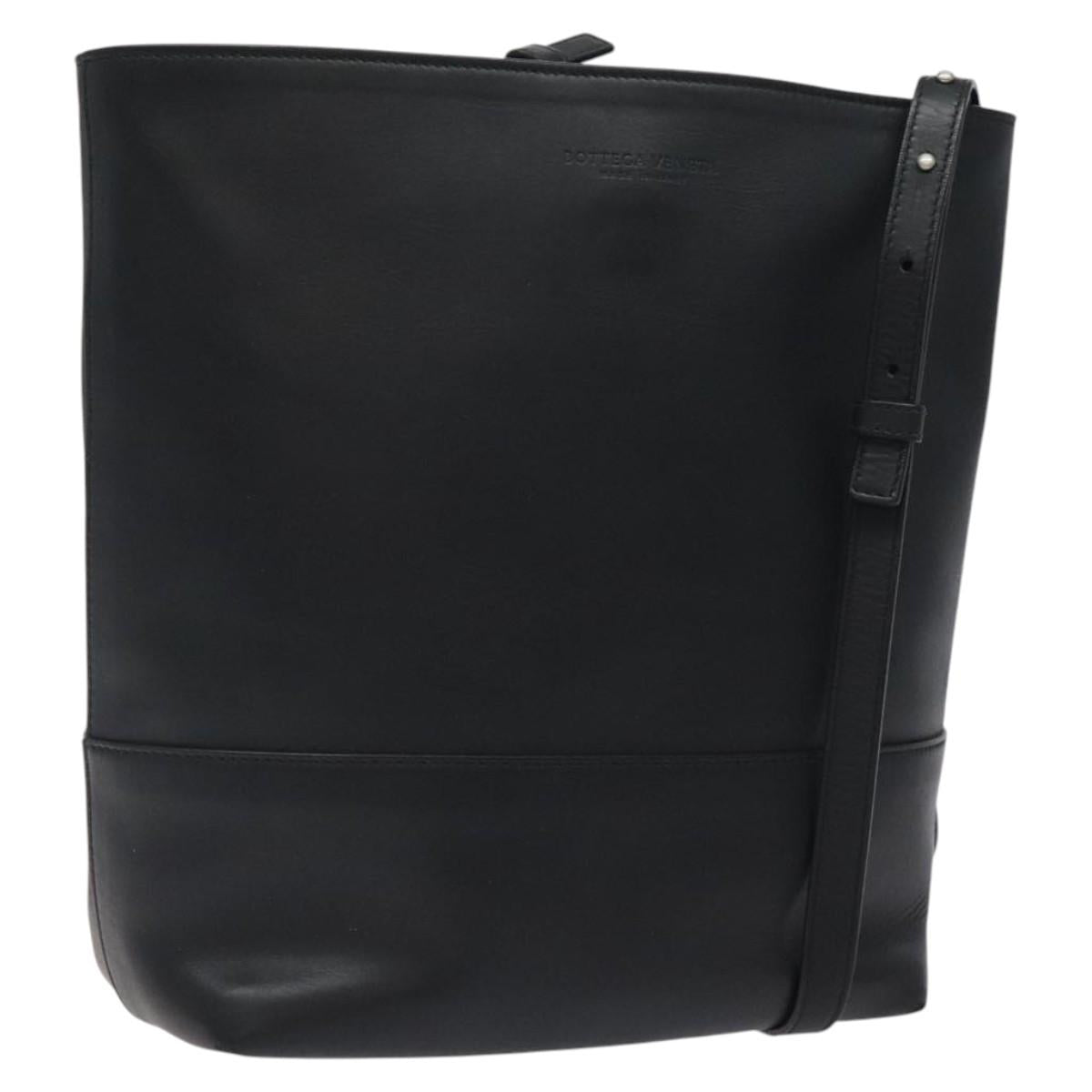 BOTTEGA VENETA Shoulder Bag Leather Black Auth 122220