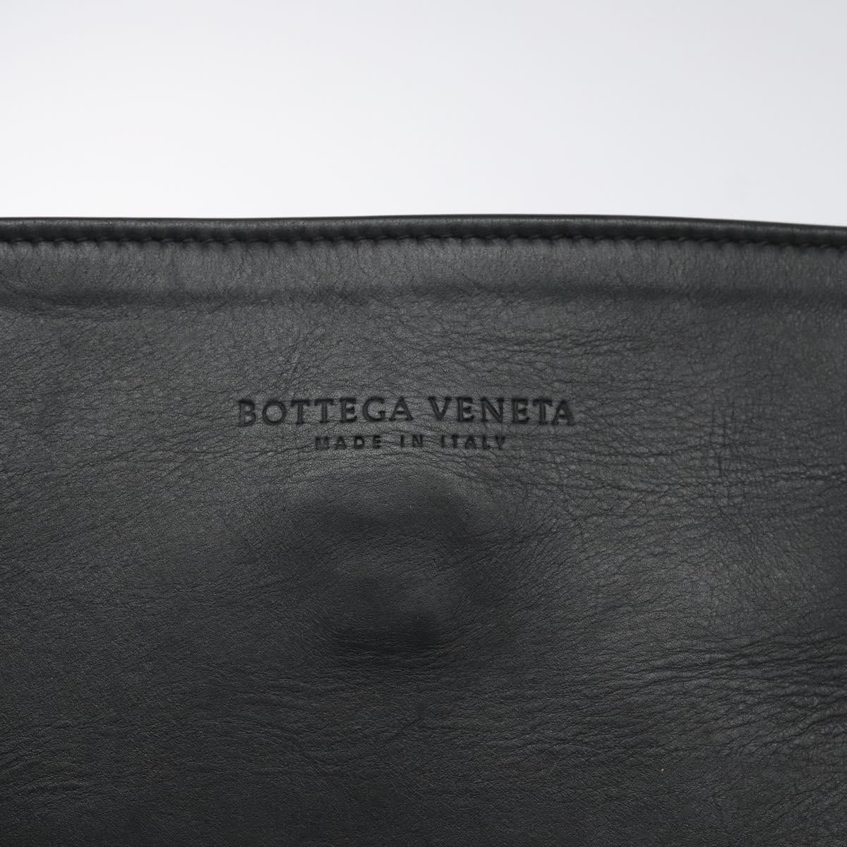 BOTTEGA VENETA Shoulder Bag Leather Black Auth 122220